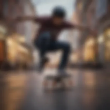 Skateboard deck in motion