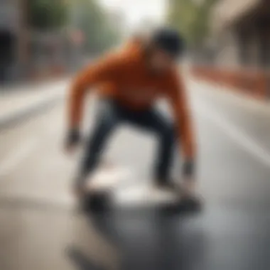 Skateboarder executing a high-speed carve on a ramp