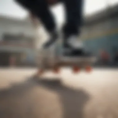 Skateboarder in action wearing Vans shoes