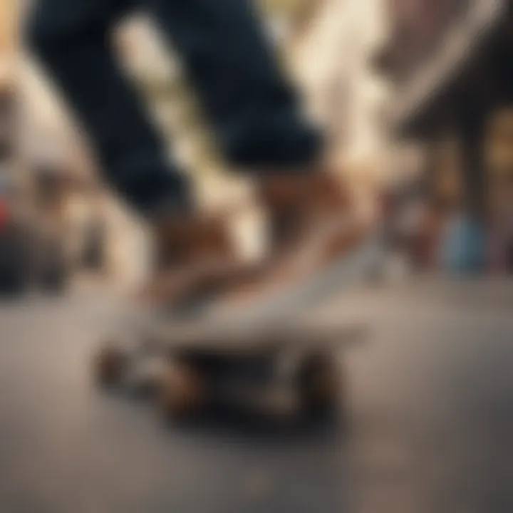 Skateboarder Performing Tricks in Vans Shoes