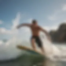 Athletic Skimboarder in Action