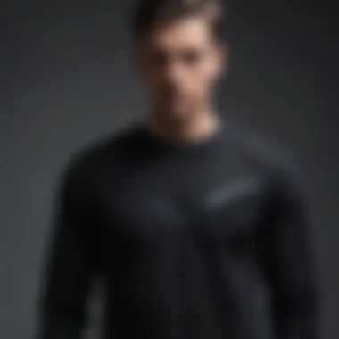 Sleek Black Sweatshirt with Mesh Panel Detail