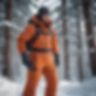 Unrestricted Movement for Maximum Thrills Extreme sports enthusiast showcasing flexibility in snow pants with bib