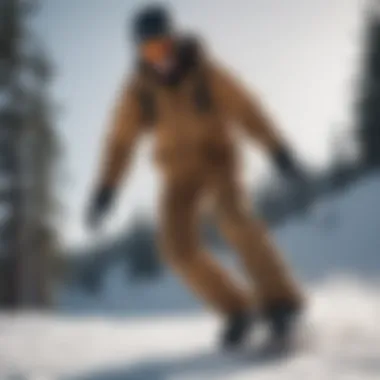 Snowboarder in action wearing Oneill snow pants