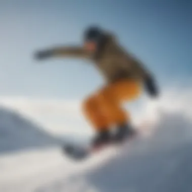 Snowboarder executing a perfect jump on the slopes