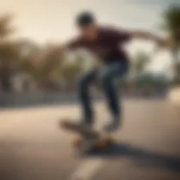 Athlete in action on a skateboard