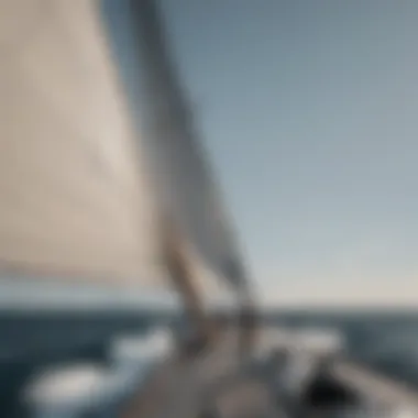 Sailor expertly adjusting sails on a starboard tack