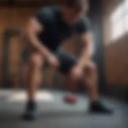 Athlete performing knee strengthening exercise