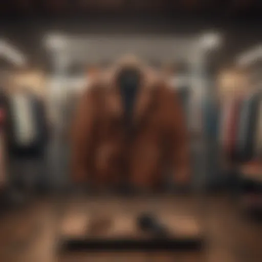 Stylish vintage clothing rack in a Brooklyn thrift store