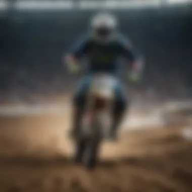 Close-up of a Supercross rider in action