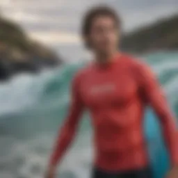 A vibrant display of surf apparel showcasing various designs and colors