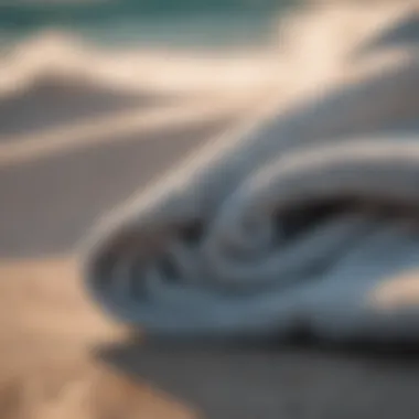 Close-up of eco-friendly materials used in surf changing towels