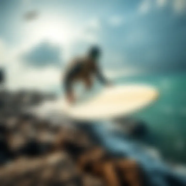 Safety gear for surfers on a rugged coastline