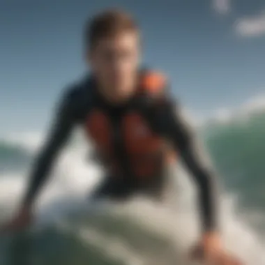 Performance Boosting Equipment Surfer executing a maneuver with impact vest