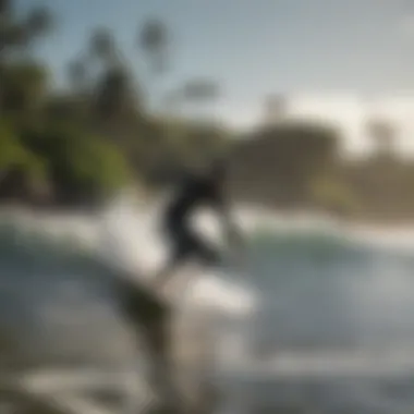 A group of surfers gathered at a popular surf spot in Costa Rica, enjoying the sunny weather and perfect waves