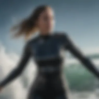 Performance of Wetsuit Tops in Extreme Sports Action shot of a surfer wearing a wetsuit top in dynamic ocean waves