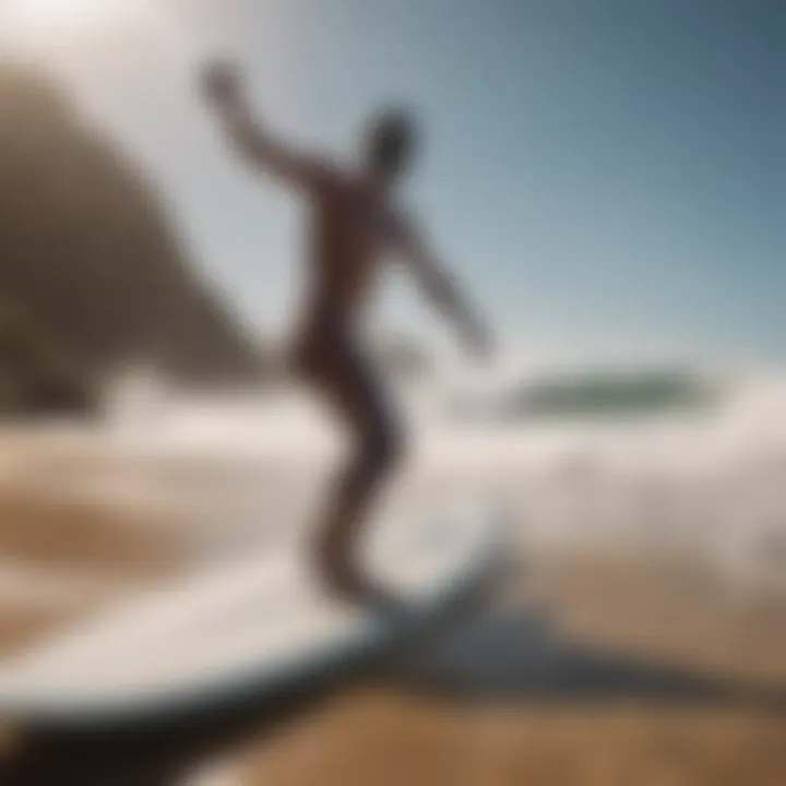 Surfing with Used Foil Board