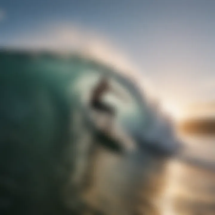 Surfer executing a perfect barrel ride at Rocky Point