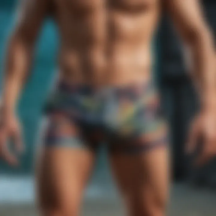 Selection of swim shorts highlighting various colors and patterns