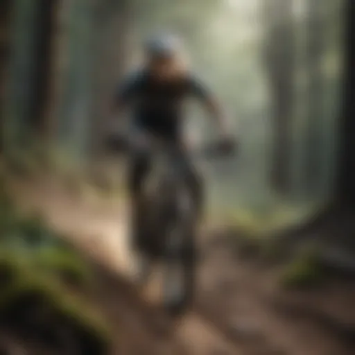 Female mountain biker conquering a challenging trail