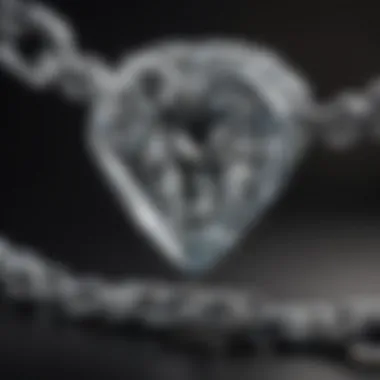 A close-up view of a diamond chain showcasing its intricate design and brilliance.