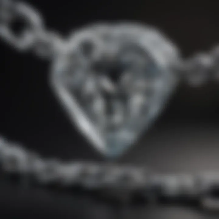 A close-up view of a diamond chain showcasing its intricate design and brilliance.