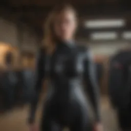 Selection of high-quality used wetsuits displayed for potential buyers