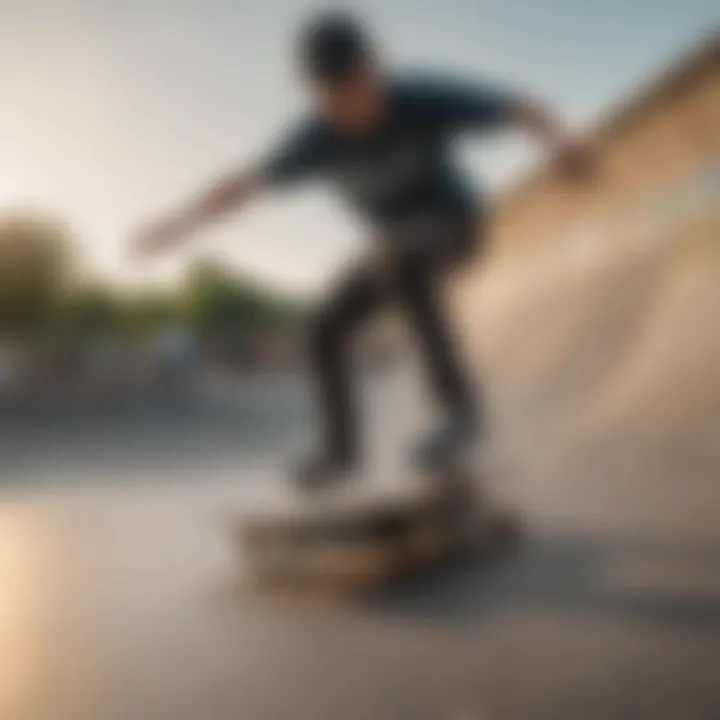 A vibrant skatepark scene with diverse skaters enjoying their boards.