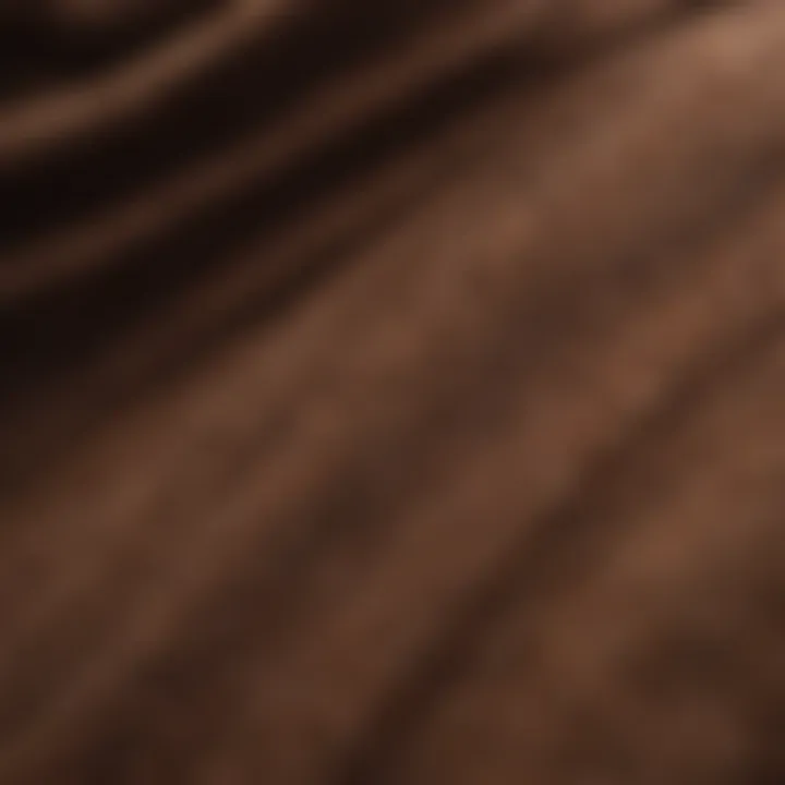 Close-up of fabric texture showcasing the comfort of the brown crew neck.