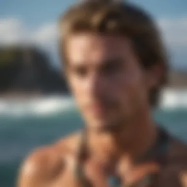 Craftsmanship of Surfer Necklaces Artisan crafting a necklace, emphasizing the skill and dedication behind surfer jewelry.