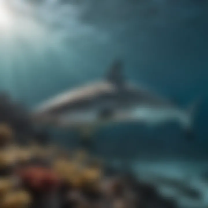 Thrilling underwater view of sharks in Hawaii's vibrant marine ecosystem