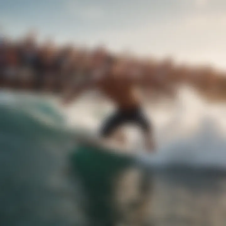 Crowd cheering on a surfer at WSL Live event