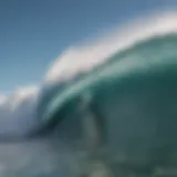 Surfer catching a massive wave at WSL Live event