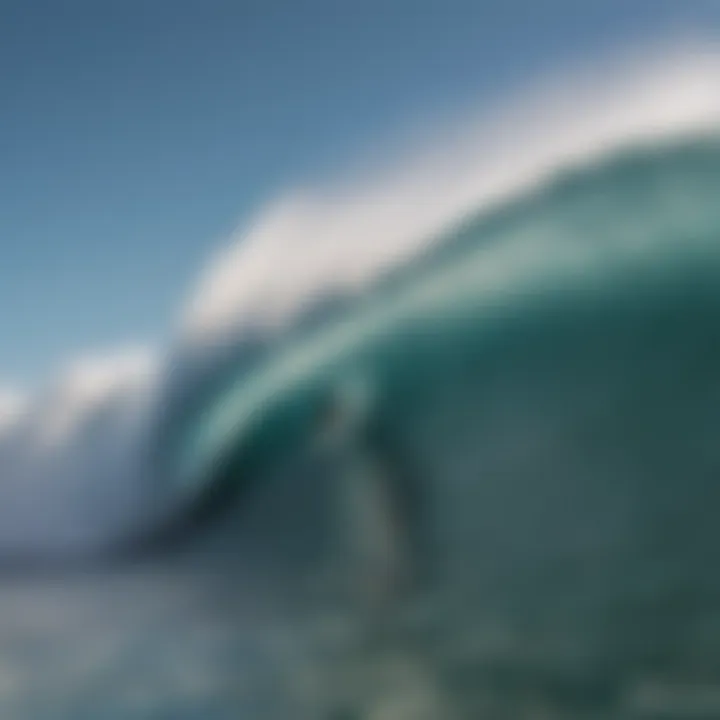 Surfer catching a massive wave at WSL Live event