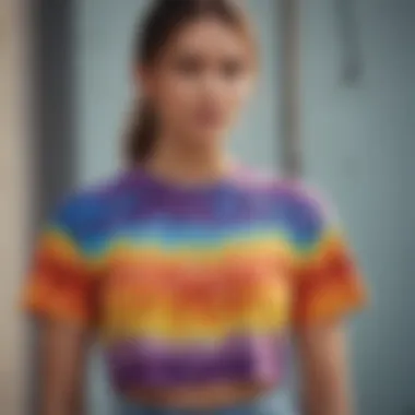 Unique tie-dye crop t-shirt in a bold and colorful design