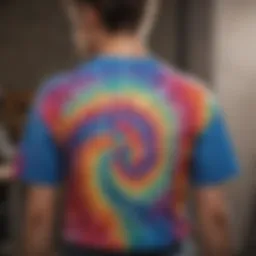 Vibrant tie-dye crop t-shirt showcasing artistic swirls