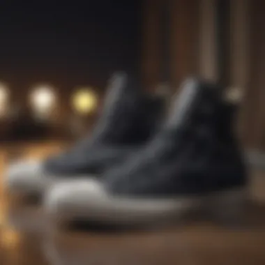 Timeless Appeal Unveiling the timeless appeal of black hi-top Converse size 8