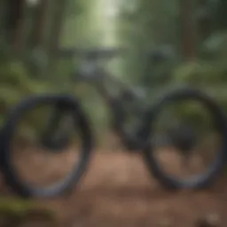 A sleek XC mountain bike navigating a rugged trail