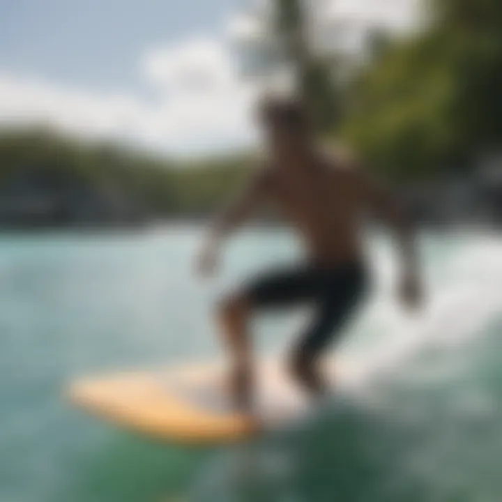 Surfer enjoying the adrenaline rush in Tulum's crystal waters