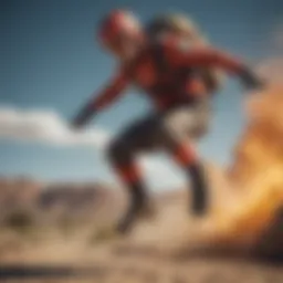 Athlete performing explosive jump exercise