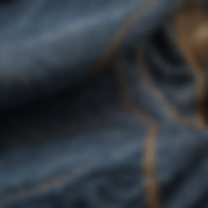 Close-up of denim fabric texture