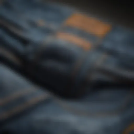 Elegant denim pants folded neatly