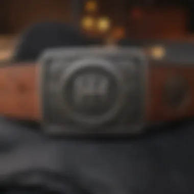 Sleek Buckle Design on a Hurley Belt Hurley belt buckle with innovative design for easy adjustability