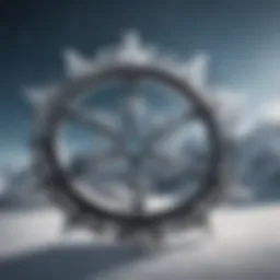 Abstract design of snowflakes symbolizing extreme sports adventure