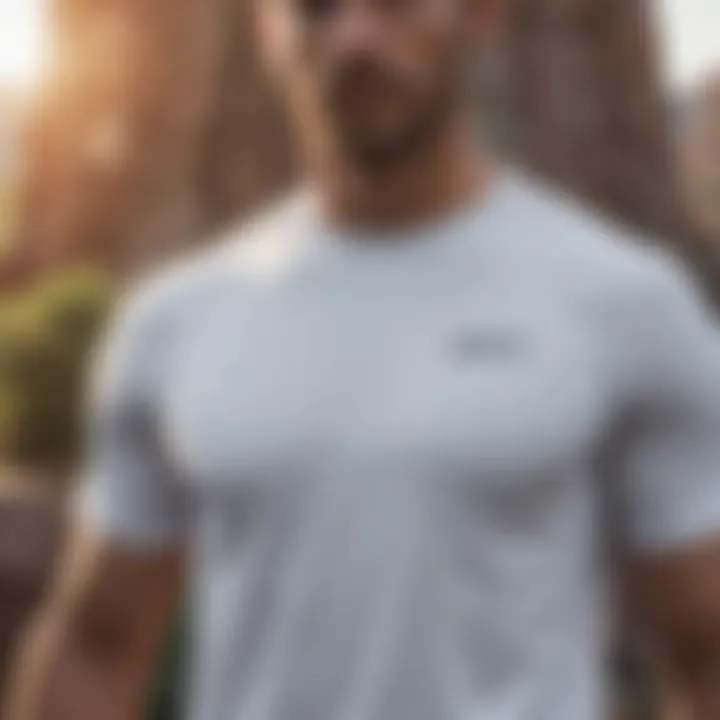 Tall white tee shirt with advanced moisture-wicking technology