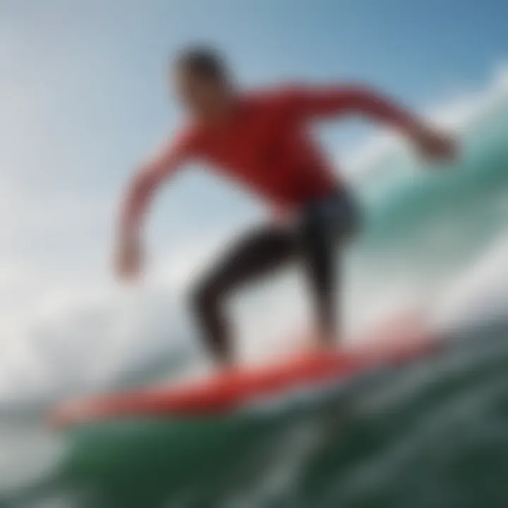 A vibrant bodyboarding scene showcasing surfers riding waves