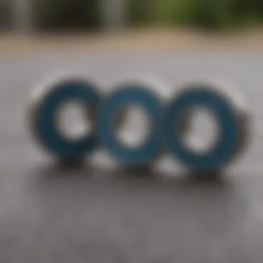 Close-up of high-performance penny board bearings