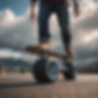 Ricta Clouds wheels displayed alongside skateboarding gear in an outdoor setting