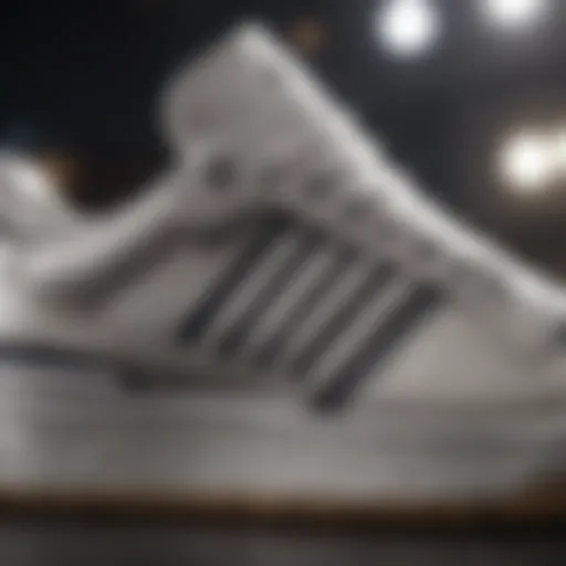 Close-up view of Adidas Forum Low sneaker showcasing its design and details.