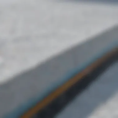 Close-up of snowboard anti-slip pad with textured surface